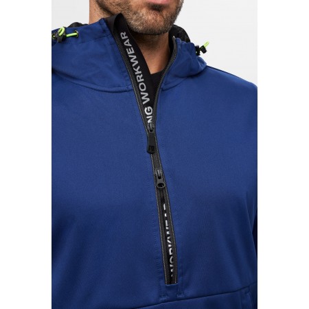 8400 FlexiWork, Sweat-shirt à capuche demi-zippé en tissu extensible coupe-vent